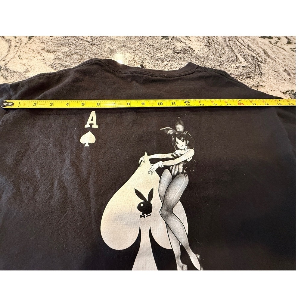 Playboy Club Tokyo Japan Color Bars Graphic T-Shirt Mens Large Black Ace Spades - Picture 9 of 11